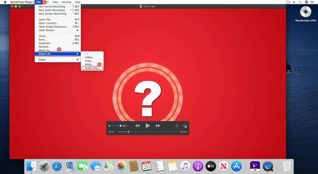 Part 4: Free Video to Audio Conversion with QuickTime on Mac