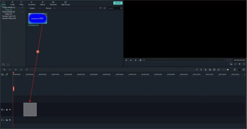 Use Filmora to Convert Video to Audio for Free Windows and Mac ,Step 2: Insert media into the timeline