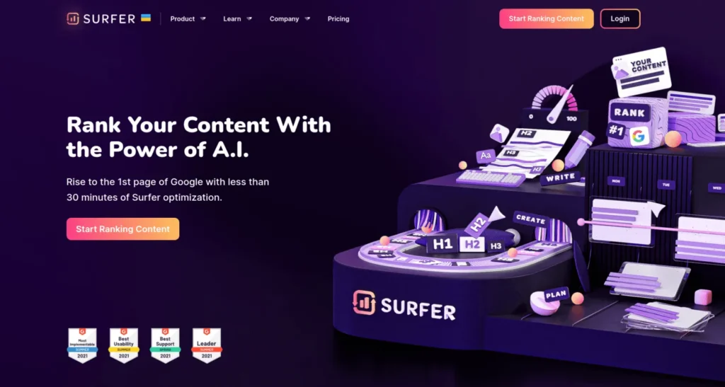 Best Ai tools For Content Writing SEO for surfer